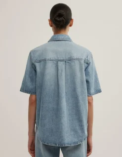 Short Sleeve Denim Snap Shirt