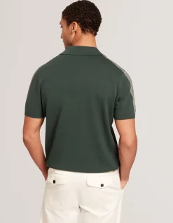 SHORT SLEEVE GREGRY STITCH KNITTED POLO