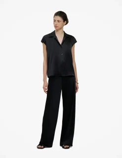 Silk Satin Cap Sleeve Shirt
