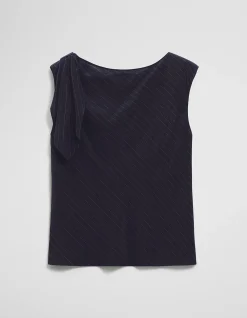 Silk Tie Shoulder Top