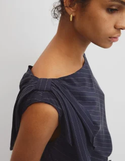 Silk Tie Shoulder Top