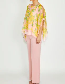 SILVIE PINK FLORAL SILK TOP