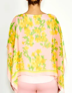 SILVIE PINK FLORAL SILK TOP