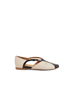 Simbal Patent Strap Two Tone Flats