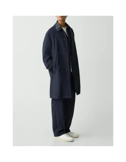 Single-Breasted Overcoat in Stretch Wool
