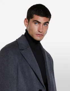 SINGLE BREASTED WOOL COAT
