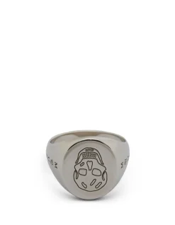 Skull Signet Ring with Engraved Detail