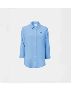 Sky Long Sleeve Silk Shirt