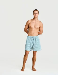 Sleepwear Short Grn / Blu / Wht Stripe