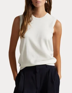 SLEEVELESS CREWNECK SWEATER