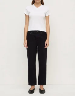 Slim Twist Mid Rise Straight Leg Jeans