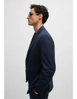 Slim-Fit Jacket in Performance-Stretch Jersey Light Blue