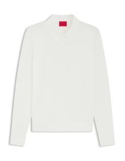 Slim-fit knit polo with rear logo