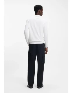 Slim-fit knit polo with rear logo