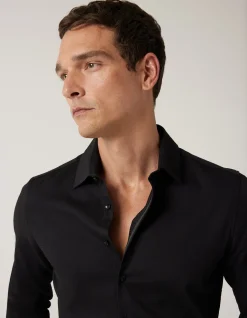 Slim Fit Long Sleeve Textured Dress Shirt