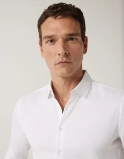 Slim Fit Long Sleeve Textured Dress Shirt