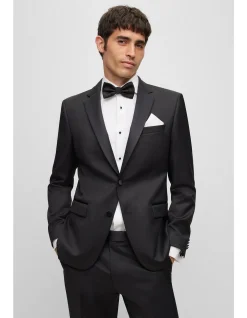 Slim-Fit Tuxedo Jacket in Virgin-Wool Serge