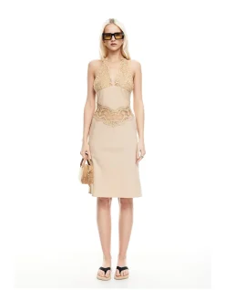 Solana Lace Halter Midi Dress