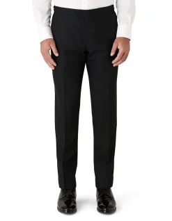 Solidus Side Tab Wool Evening Trouser Black