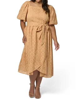 SOMETHING 4 OLIVIA - ELIZA BRODERIE MIDI DRESS