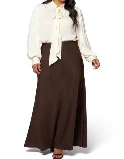 SOMETHING 4 OLIVIA-LUXE SATIN MAXI SKIRT