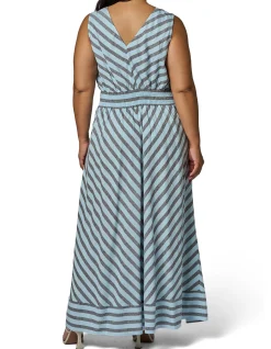 SOMETHING 4 OLIVIA - SAGE STRIPED LINEN MAXI DRESS