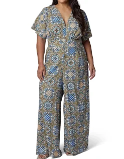 SOMETHING 4 OLIVIA-ZOE LINEN PRINTED JUMPSUIT