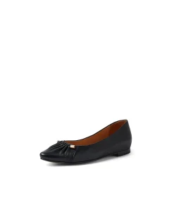 Sonnett Ruched Toe Leather Ballet Flats