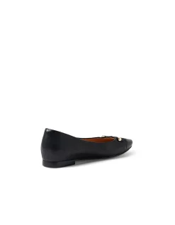 Sonnett Ruched Toe Leather Ballet Flats