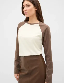 SPLICED RAGLAN LONG SLEEVE TOP