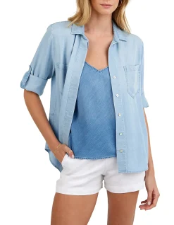 Split Back Button Down Shirt