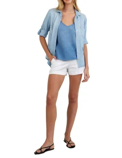 Split Back Button Down Shirt
