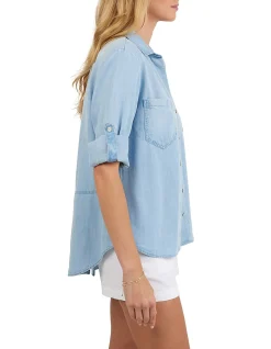 Split Back Button Down Shirt