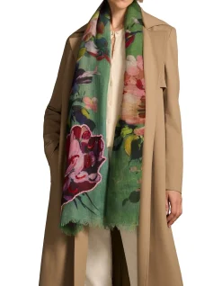 Spring Floral Embellished Scarf