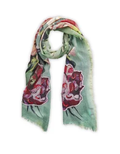 Spring Floral Embellished Scarf