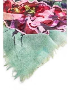 Spring Floral Embellished Scarf