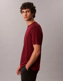 SS SUPIMA CHEST EMB CREWNECK TEE