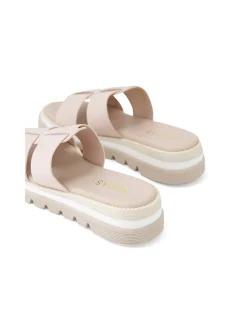 Steey Cross Strap Platform Slides