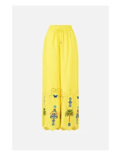 STRAIGHT LEG EMBROIDERED PANT