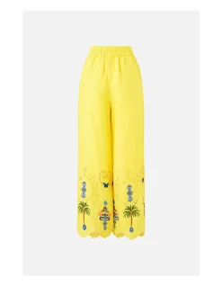 STRAIGHT LEG EMBROIDERED PANT