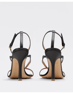 STRETCH HEELED SANDALS IN LEATHER