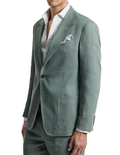 STRETCH LINEN SUIT JACKET