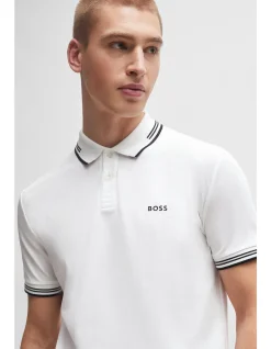 Stretch-cotton slim-fit polo shirt with logo