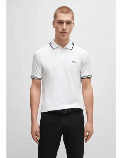 Stretch-cotton slim-fit polo shirt with logo