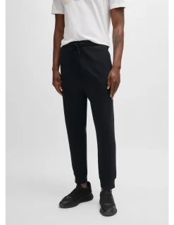 Stretch-cotton tracksuit bottoms with logo print