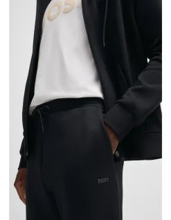 Stretch-cotton tracksuit bottoms with logo print