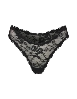STRETCH LACE DIPPED THONG