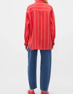 STRIPE LINEN OVERSIZED SHIRT