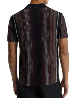 STRIPED JACQUARD KNIT SHIRT