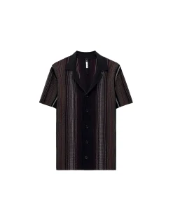 STRIPED JACQUARD KNIT SHIRT